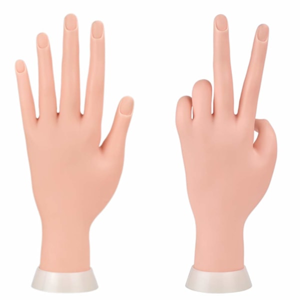 Ett par modellhänder med fingrar och naglar för nail art