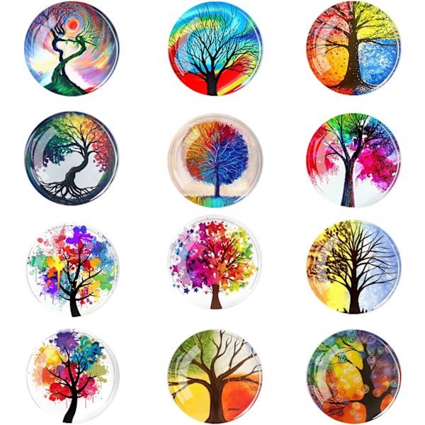 [NT] 12-pakning Tree of Life kjøleskapsmagneter 3D glass oppslagstavle kontormagneter sett estetisk Tree of Life små kjøleskapsmagneter