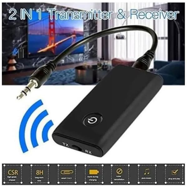 {NT} Bluetooth-lähetin - YIKXIULF - Lähetin ja vastaanotin - Bluetooth 5.0 - 3,5 mm liitäntä - 300 mAh