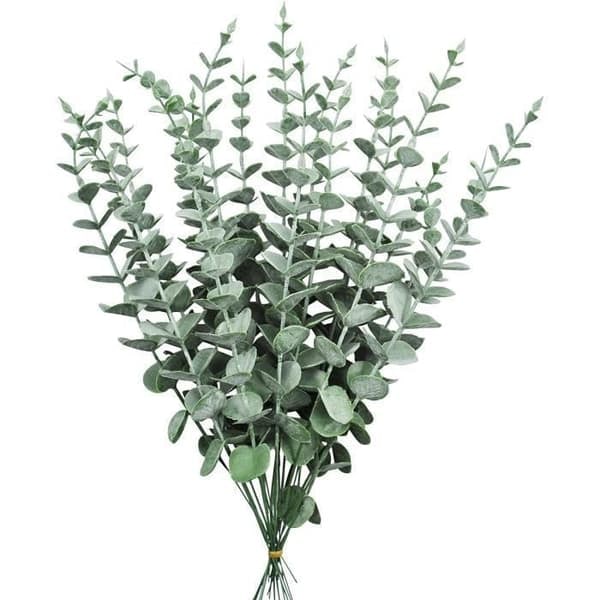 {NT}20 st konstgjorda eukalyptusgrenar 38 cm simulering eukalyptusblad bröllop hemmakontor