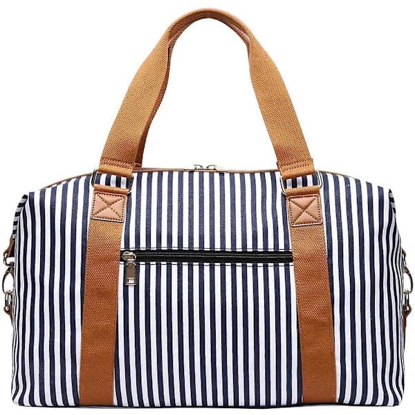 Retro-stil stribet dame canvas rejsetaske