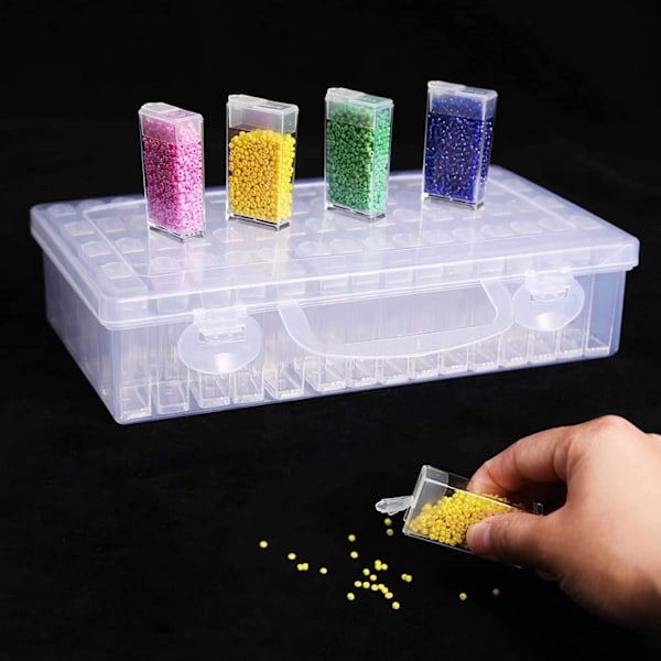 64-facks diamantmålning klar förvaringsbox - Förvaringslåda Transparent Transparent