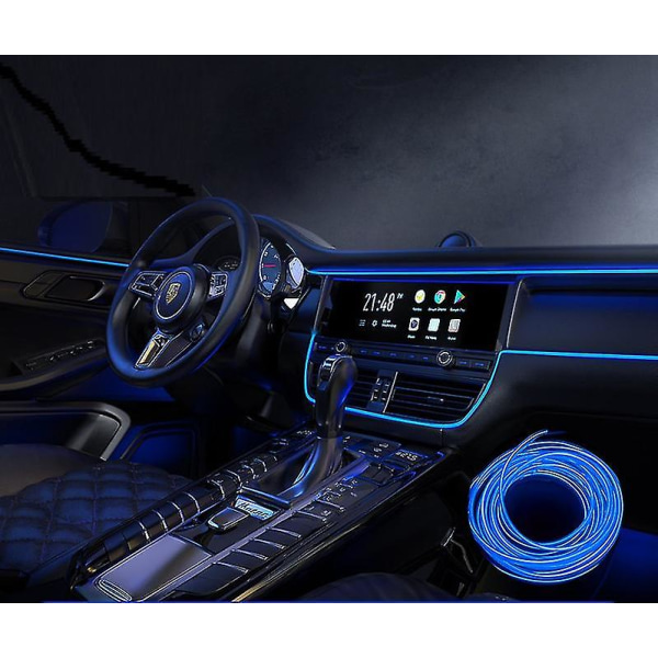 3m Bilinredningstillbehör Atmosfärslampa Kallljuslinje Gör-det-själv dekorativ instrumentbräda Konsol Auto Led Ambient Lights Blue