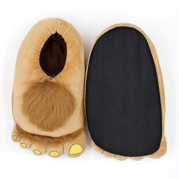 [NT] Karvaiset lämpimät tossut Isot karvaiset Unisex Savage Hobbit -jalat Pehmoiset kotitossut Halloween-kengät Vaaleanruskea