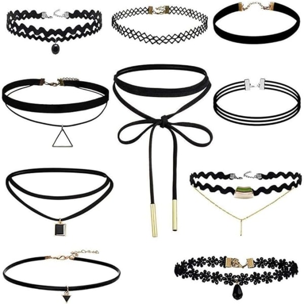 Choker halsband med hänge 10 bitar gotisk stil
