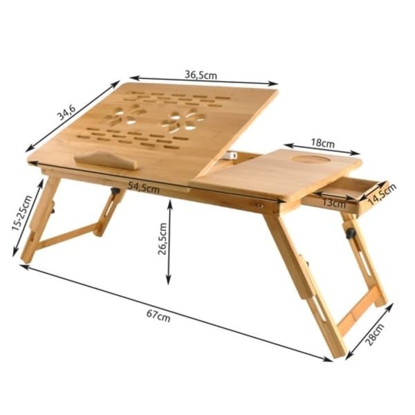 /Hc/ Bamboo Laptop Stand / Laptop Stand - Adjustable Height & Angle