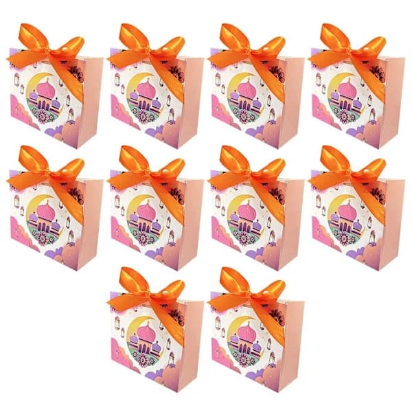 10 stk. Eid Mubarak Slikæske ORANGE