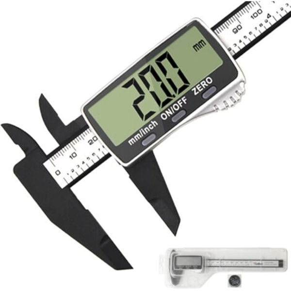 Ahlsen 150mm digitaalinen työntötulkki, elektroninen liukutyöntötulkki, tarkka digitaalinen mikrometri, suuri LCD-näyttö/NC/