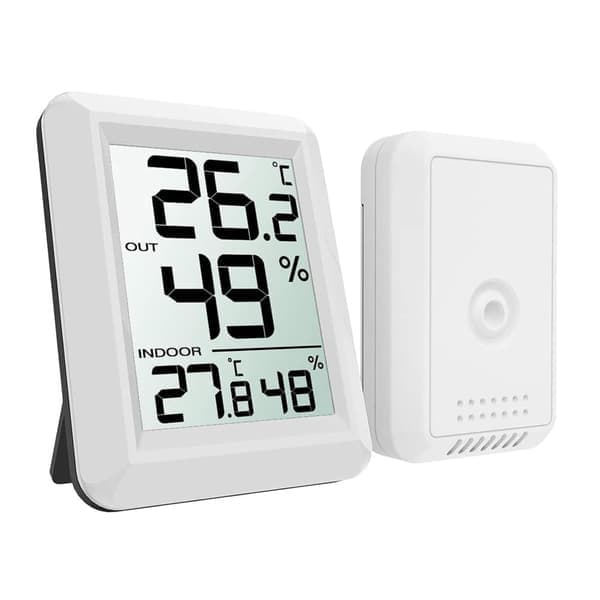 Digital Termometer Hygrometer - Mäter luftfuktighet & temperatur - Vit