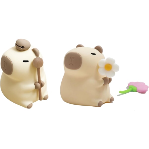 Capybara Natlampe Sød Squishy Silikone Børnelampe Dæmpbar Dyre Sengelampe