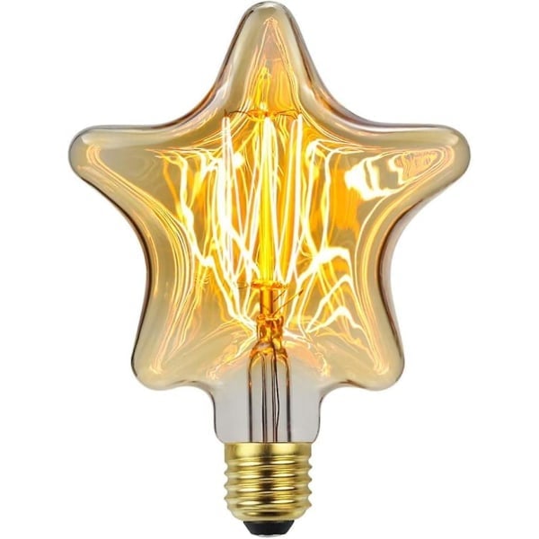 Stjärnformad Glödlampa Vintage Antik Retro Konst Dekorativ Lampa för Bröllop Sovrum Heminredning/NT/