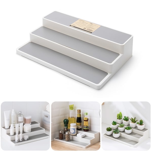 [NT] 3-lags Kosmetik Display Stativ Holder Hylde Køkkenhylde Krydderiglas Opbevaringsstativ Organizer