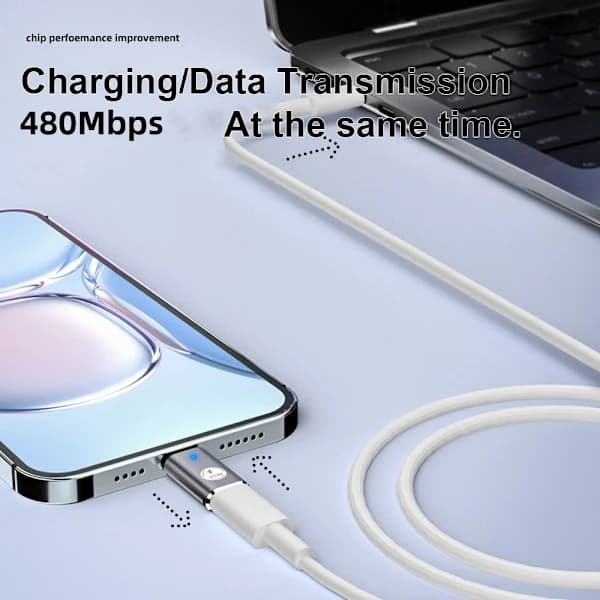 USB Typ C - Lightning-muunnin Puhelinsovitin MUSTA Musta