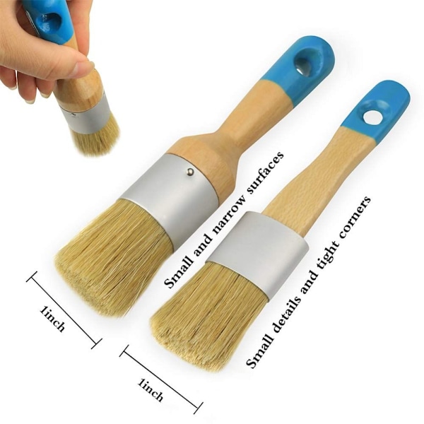 2 st Krita & Vax Penselset Kritmålning Trä