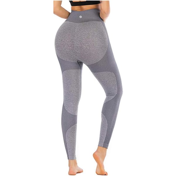 Yogabyxor Seamless Power Stretch Skräddarsydda byxor med hög midja Dark Grey L