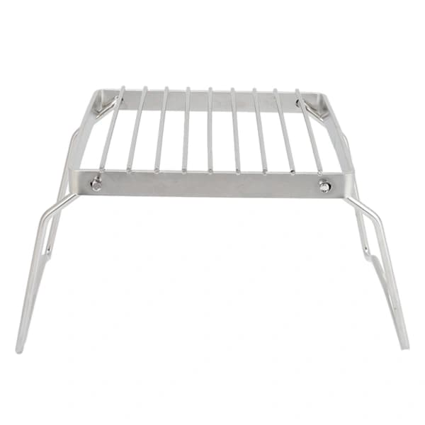 Foldbart grillrist i rustfrit stål til lejrbål, udendørs, picnic, BBQ