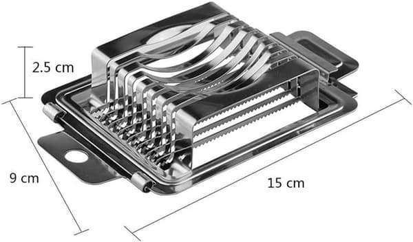 Eggeskjærer, Multifunksjonell Kutter i Rustfritt Stål, For Egg, Sopp, Tomater Og Frukt, Sett Med 2, 15 x 9 x 2.5 cm