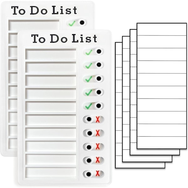 2-delt Oppgaveliste for Voksne To Do Liste Mine Oppgaver Sjekkliste Oppgavetavle Skyvbar Rutineplan for Barn Bobil Påminnelse/NT/