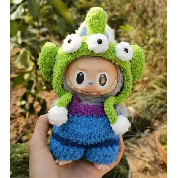 /NC/Kun Tøj 17cm Labubu Dukke Håndlavet Dekoration Klud Sweater Legetøj Klud Farverigt Sæt Labubu Tegneserie Kjole 17cm 22
