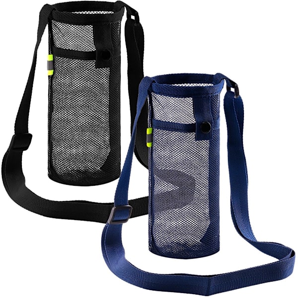 2-piece bottle holder set, mesh water bottle holder with adjustable strap