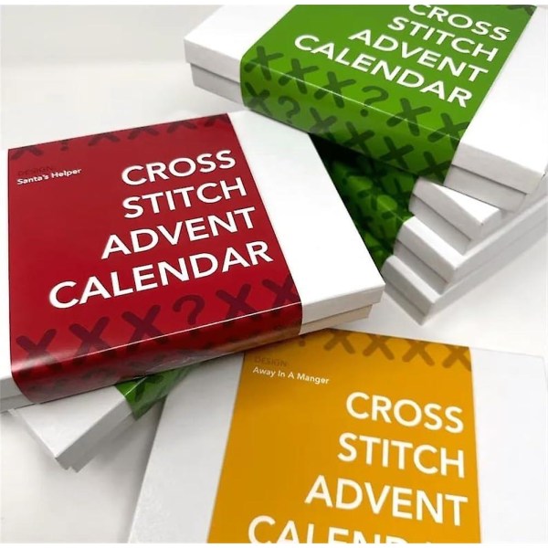 Korsstygn adventskalender, korsstygn jul adventskalender, 24 dagars korsstygn mönster adventskalender för konsthantverk