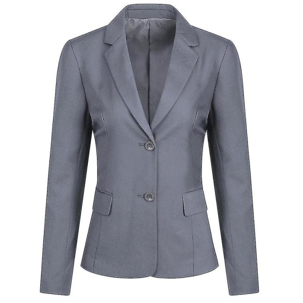Dam 2-delad Office Lady Business Suit Set Fit Blazer Kjol XS Light Gray