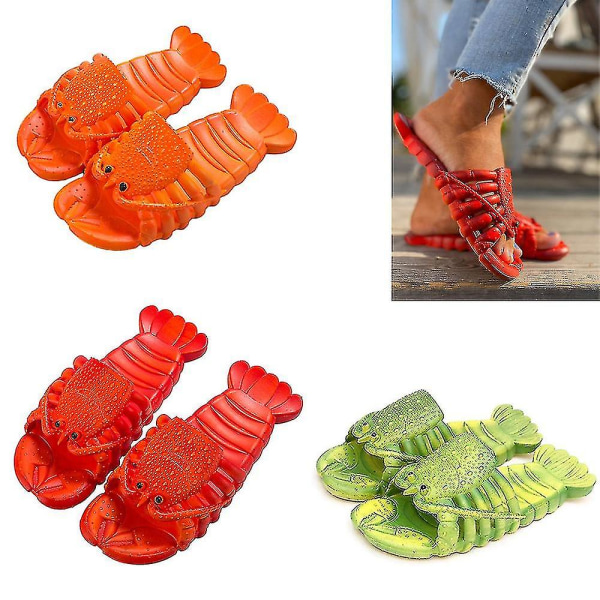 Sommar Damtofflor Hummertofflor Strandtofflor Halkfri mjuk botten par sandaler och tofflor Badrumstofflor Red 38-39