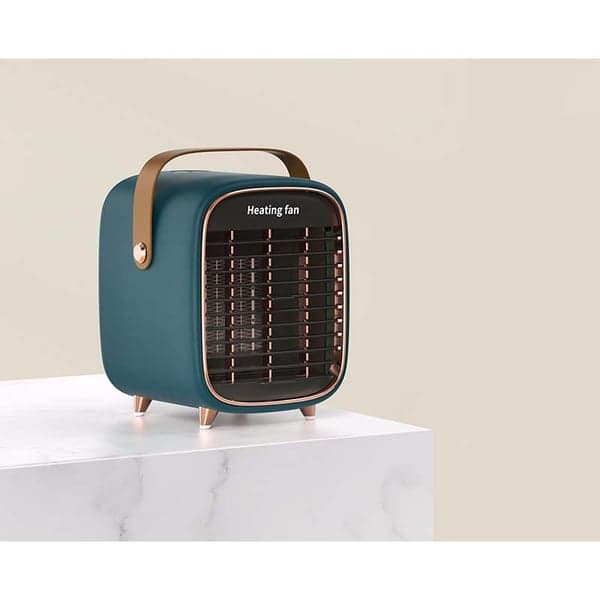 Elektrisk keramisk varmeblæser i retrodesign DarkGreen