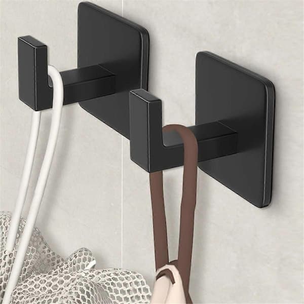 Square Towel Hook - Black Self-Adhesive Wall Hook Modern & Trendy Bathroom is Linked with Kitchen Black