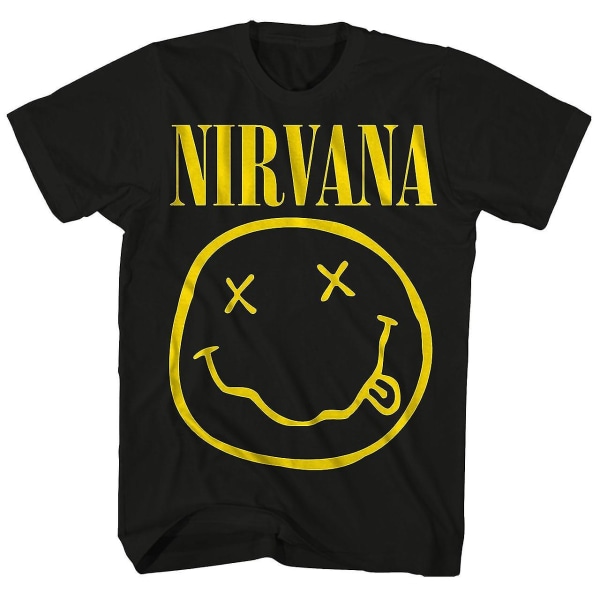 Nirvana T-shirt Officiell Smiley Face Logo Nirvana T-shirt S Black