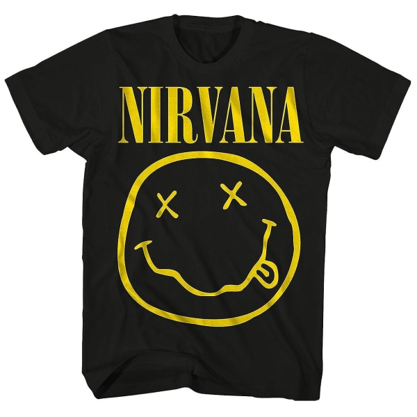 Nirvana T-shirt Officiell Smiley Face Logo Nirvana T-shirt XXXL Black