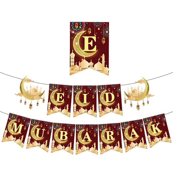 EID MUBARAK Ramadan -juhlavaatetuskyltti-ilmapallot
