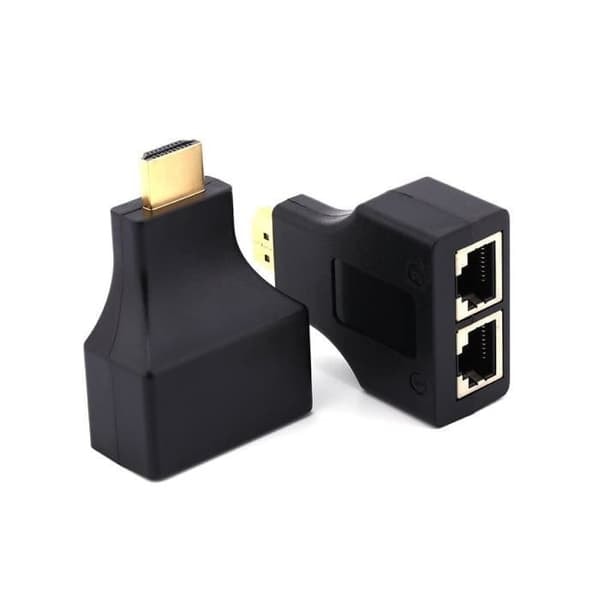 HDMI till RJ45 nätverksförlängningskabel med dubbla portar från dator Cat 5e & 6 HD 1080P 3D_NN