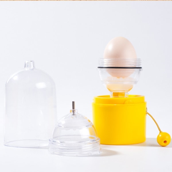 [NT] Äggvispare Shaker Silikon Pad med draglina Dragkraft Roterande design Vit Äggula Visp Mixer Köksredskap Gul