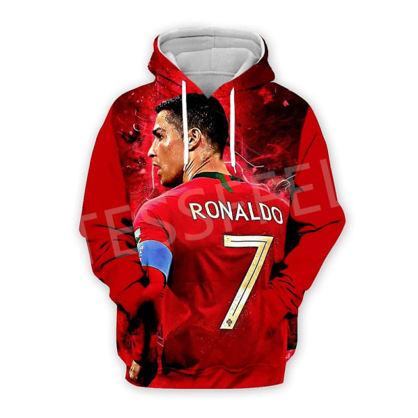 Cristiano Ronaldo Fotbollsspelare 3dprint Rolig tröja herr/dam Casual luvtröja XXXL