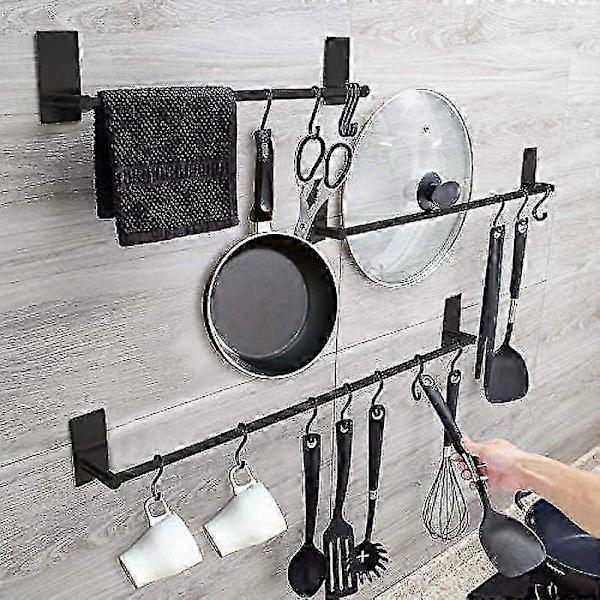 12-pack Black Aluminum S-Hooks for Kitchen, Wardrobe & Garage Storage
