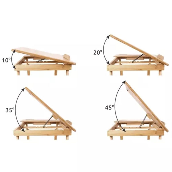 Bamboo Laptop Stand / Laptop Stand - Adjustable Height & Angle