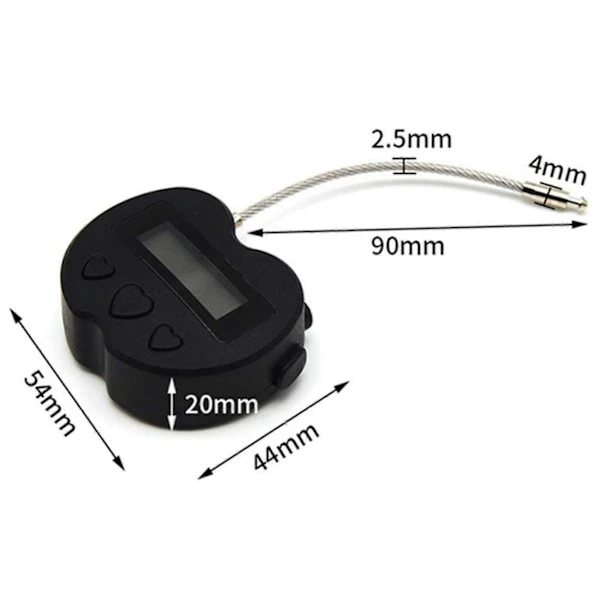 Smart tidslås med LCD-display, USB-uppladdningsbart tillfälligt timerlås för resesäkerhet och integritet, svart, 2-pack 2pack