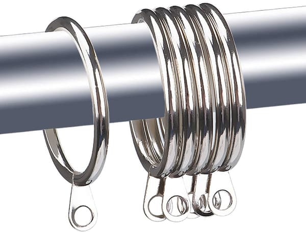 Metal gardinringe - 60 stk. - sølv - 38 mm