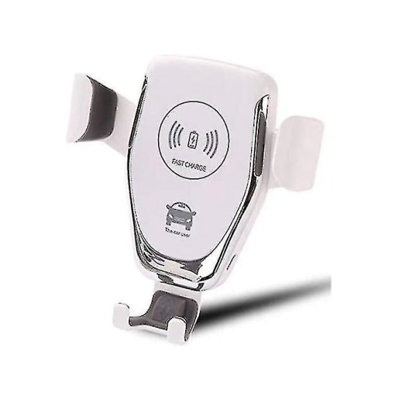 Mobiltelefon Bilhållare Med Trådlös Laddning 10w, Snabbladdning, Robust Design, Micro USB White