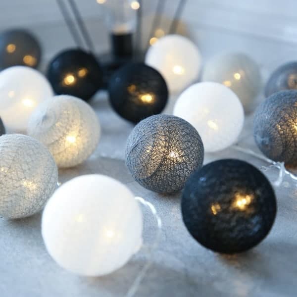 |NN| Bomuldskugle Lys Jul Fe Lys String B B
