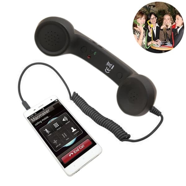 {NT} Retroheadset Telefonlur 3,5mm Svart