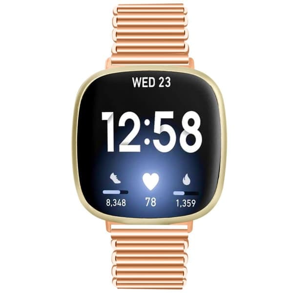 [NT] Klockarmband i rostfritt stål, roséguld, för Fitbit Versa 3 / Versa 4 / Sense 2