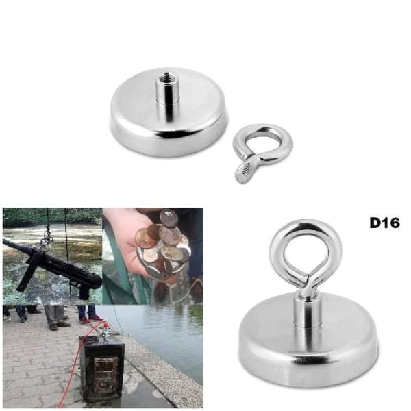 [NT] Sterk neodymmagnet Rund Trekraft Elvefiske Magnetisk Øyebolt D36