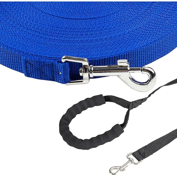 Lång linje hundlina, 15m/6ft nylon för hundar Spårningsträning Lydnadsledningskoppel (svart) Blue