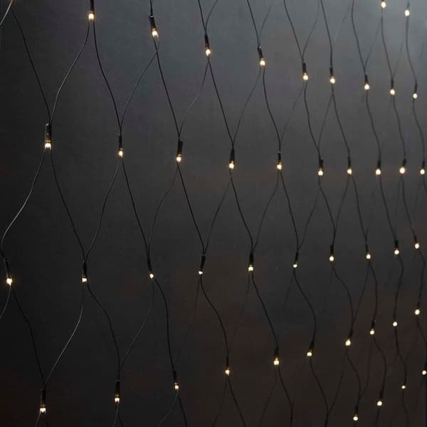 Dekorative Netlys | Varm Hvit | 160 LED | 2 x 1 m | Lyseffekter: 7 | Innendørs eller Utendørs | Strømadapter_NN