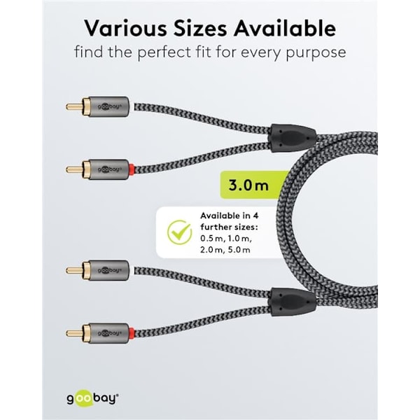 [NT] Stereo RCA-kabel, 3 m