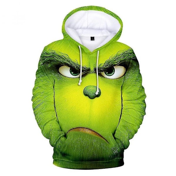 3D Grinch Hoodie til Mænd og Kvinder - Casual Hættetrøje med Hætte - Venner Julegave Xhy Pattern B L