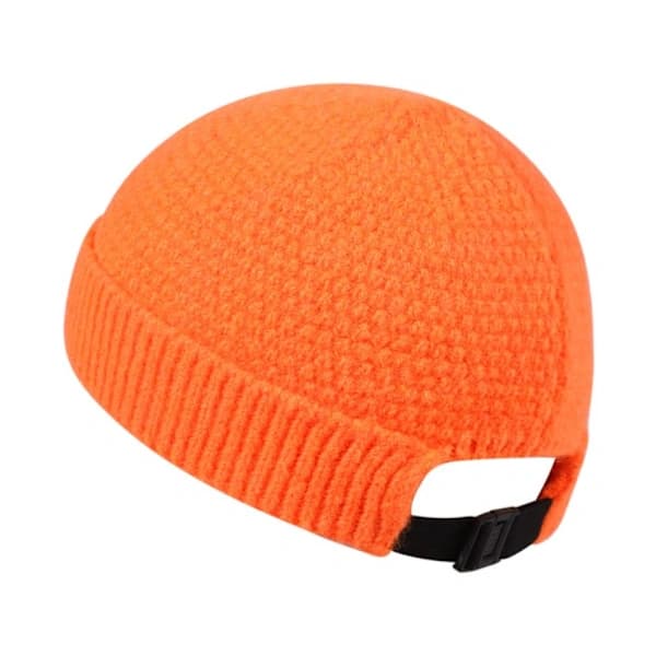 Lockad stickad mössa Ullmössa ORANGE orange