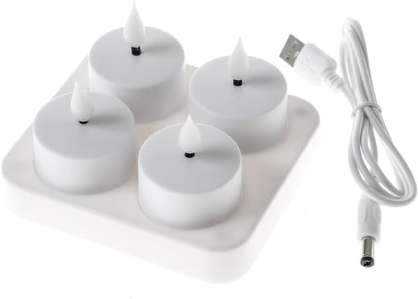 Rechargeable LED Mood Lights with Remote Control - 4-Pack